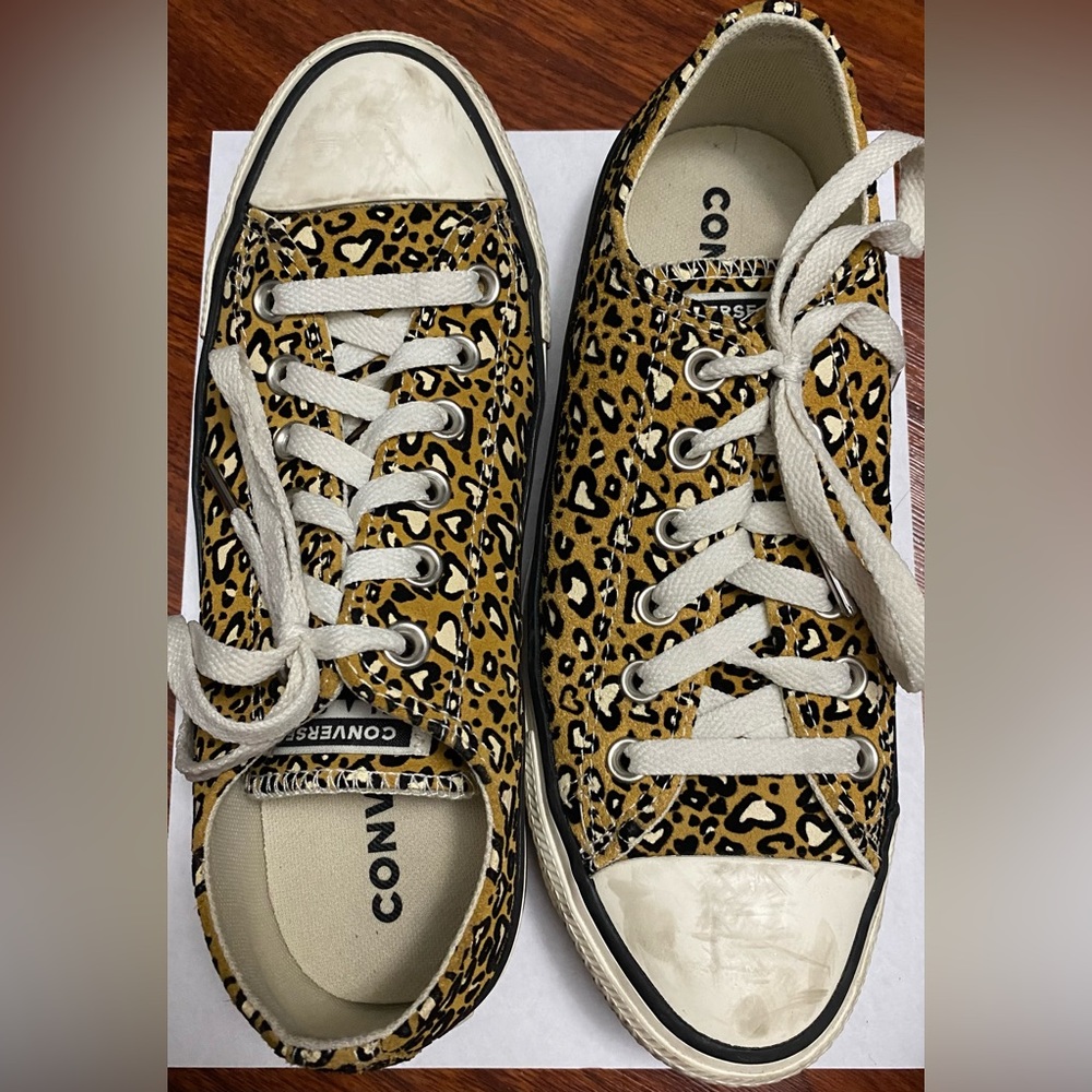 Converse Cheetah Printed Suede Shoes